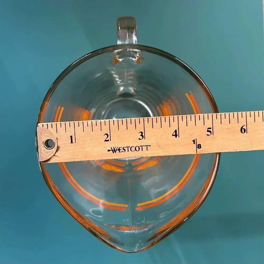 Vintage Clear Glass Pitcher with Orange Slice Design